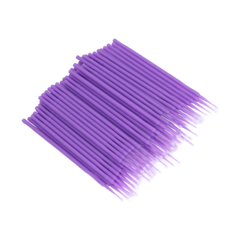 100 Stück Oraler Mikroapplikator Pinsel Lila Einwegstab Tragbar Kompaktes Dentalwerkzeug