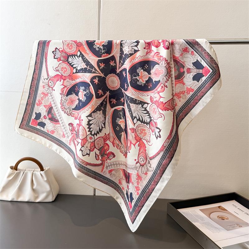2026 New Neckerchief Female Luxury Square Scarf for Women Shawl Satin Hijab Fashion Wraps Hair Bands Ribbon Headband Bandann