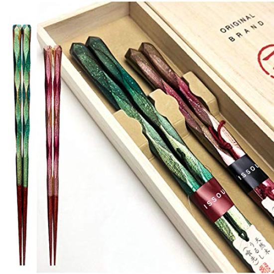 Yamaga Lackwaren Shop Issou Geschenk Essstäbchen Set Nissho Paar