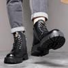 Winter Thick Soled Men's Boots Outdoor Waterproof Laceup Genuine Leather Boots Male Comfortable Warm Leather Shoes Botas Zapatos