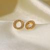 Stainless Steel Zircon Earrings European and American Niche Ears Electroplating Non-fading Titanium Steel Studs
