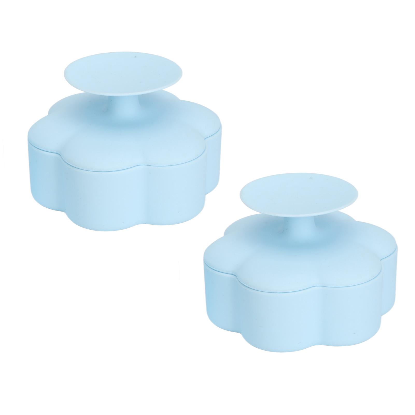 2pcs Makeup Brush Color Removal Sponge Flower Shaped Silicone Makeup Brush Cleaning Mat