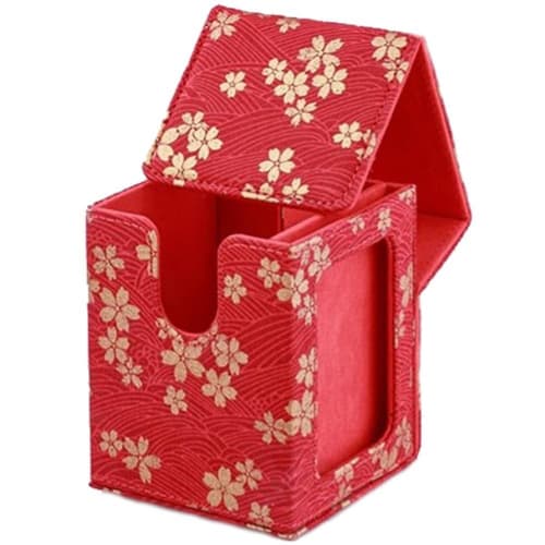 Pinicecore Deck Case, Trading Card Case, Embroidered Card Deck Box, Card Carry Organizer, Vertical Storage with Push Window, Storage Box for Board Gam