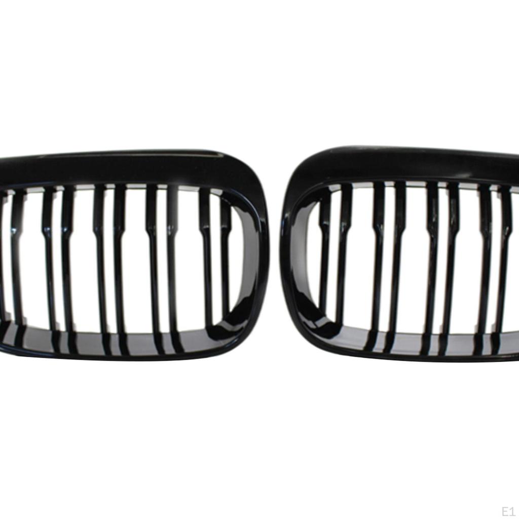 1 Pair Front Kidney Grille Mesh Grill Fit for of series E81 2004-07 51137127227 51137077129