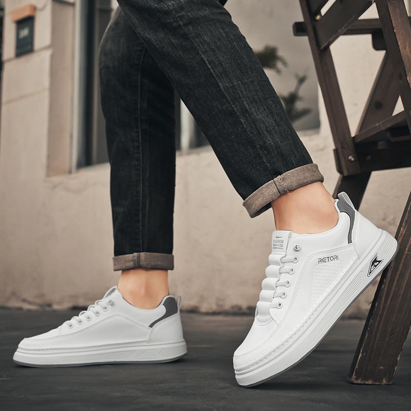 Men's Vulcanized Shoes  Spring Comfortable Solid Color Sneakers Mens Outdoor Fashion One-step Breathable Casual Shoes Tenis
