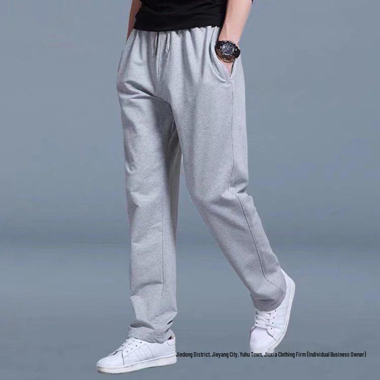 Men's Straight-Leg Loose Casual Sports Pants for All Seasons - Plus Size Running Sweatpants