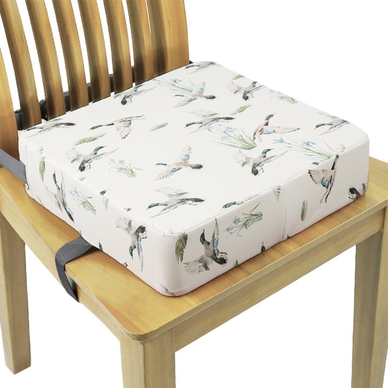 Booster Seat for Dining Table Printed Pattern Kids Booster Seat with Safety Buckles Anti-Slip Bottom Heightening Cushion