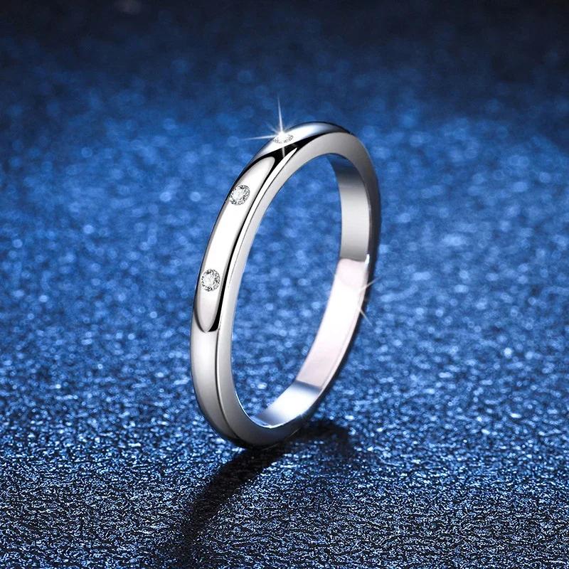 NeeTim Moissanite Ring for Women S925 Solid Silver with White Gold Plated Diamond Wedding Bridal Band Luxury Jewelry Gift