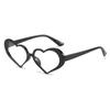 Nouvelles Lunettes de Soleil Bonbon en Forme de Cœur Féminines Punk Yeux de Chat Accessoires de Mode Monture Large Lunettes en Cristal Rose Étincelant