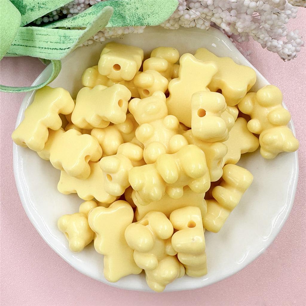 Kreative Mode Bär Herstellung Ohrring 11*18mm 25Pcs Lose Perlen Einfarbig Handy Kette Materialien Armband Schmuck zubehör DIY