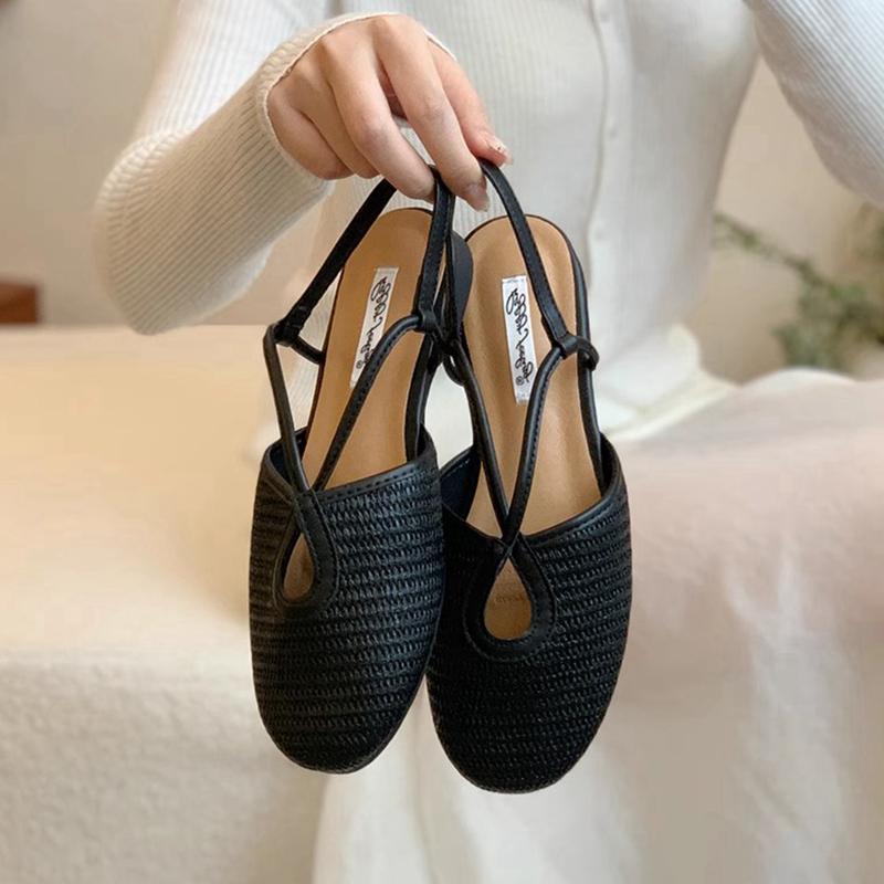 Fashion SUOJIALUN 2025 New Brand Women Flat Shoes Fashion Round Toe Ladies Elegant Single Shoes Soft Flat Heel Outdoor Dress Sandal Shoe