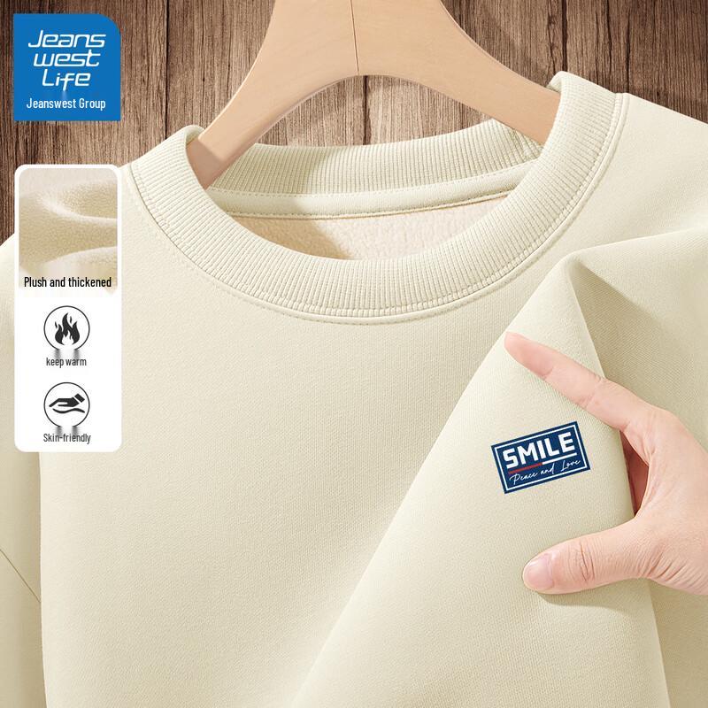 

JEANSWEST LIFE Men s Fleece-Lined Loose Fit Pullover Sweatshirt 3XL