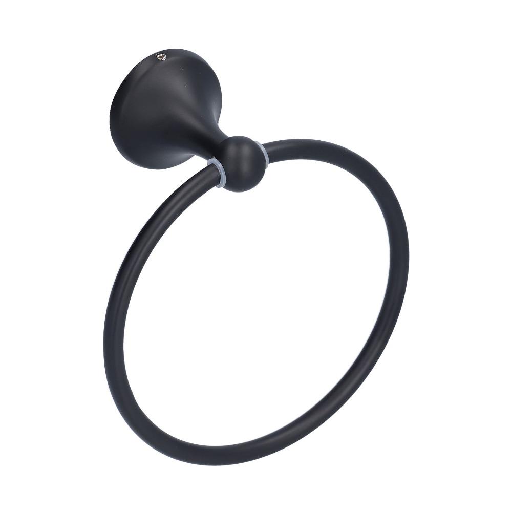 Stainless Steel Towel Ring Black Towel Holder Hand Towel Holder Bathroom Kitchen Washroom