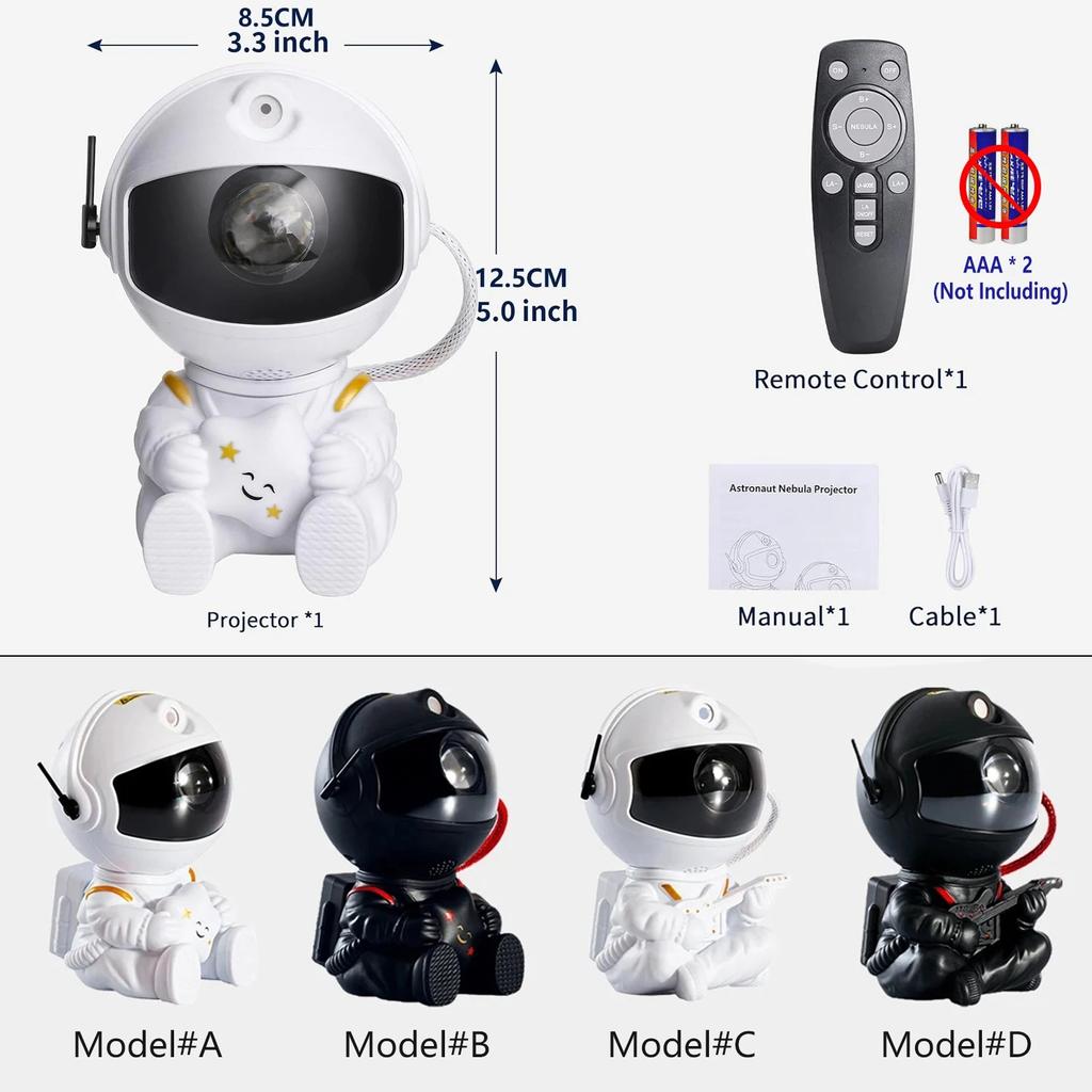 Astronaut Galaxy Projector Star Projector Nebula Galaxy Night Light with Remote for Home Bedroom Ceiling Decorative Kids Gifts