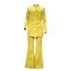Women's Elegant White Suit Set with Sleeveless Vest and Matching Handbag, Available In Multiple Colors