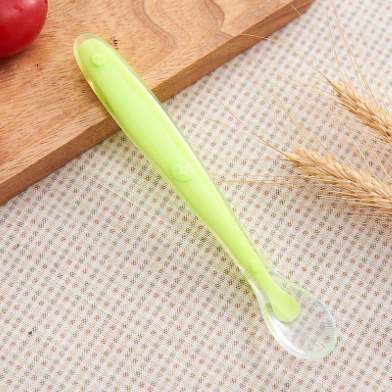 1Pc Baby Feeding Spoon with Storage Box Non-Slip Baby Trainning Spoon Food Grade Silicone Cute Baby Feeding Tableware Utensils