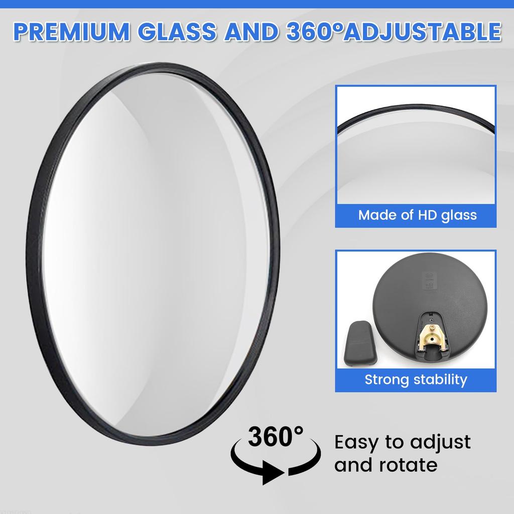 Biqing Truck Auxiliary Round Lower Mirror for Large Provides a Wide Field of View and Effectively Reduces Blind Spots 2-Piece Mirror, 25.5cm Trucks,