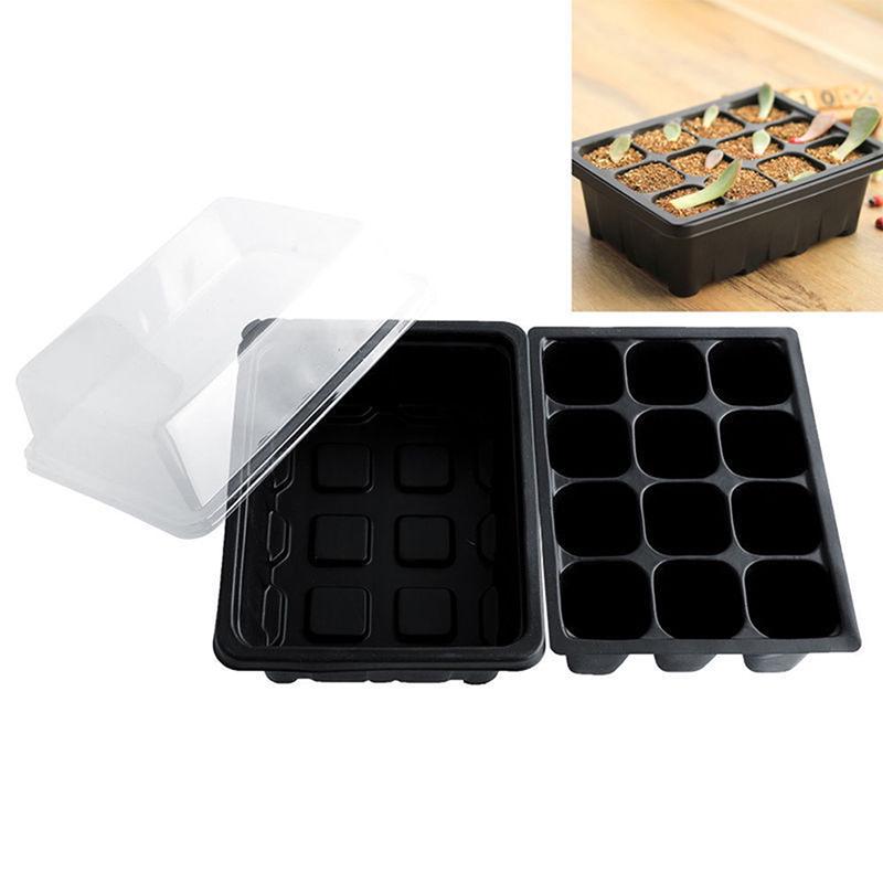 3Pcs/Set 12 Cell Seed Starter Kit Starting Plant Propagation Tray Dome Gardening