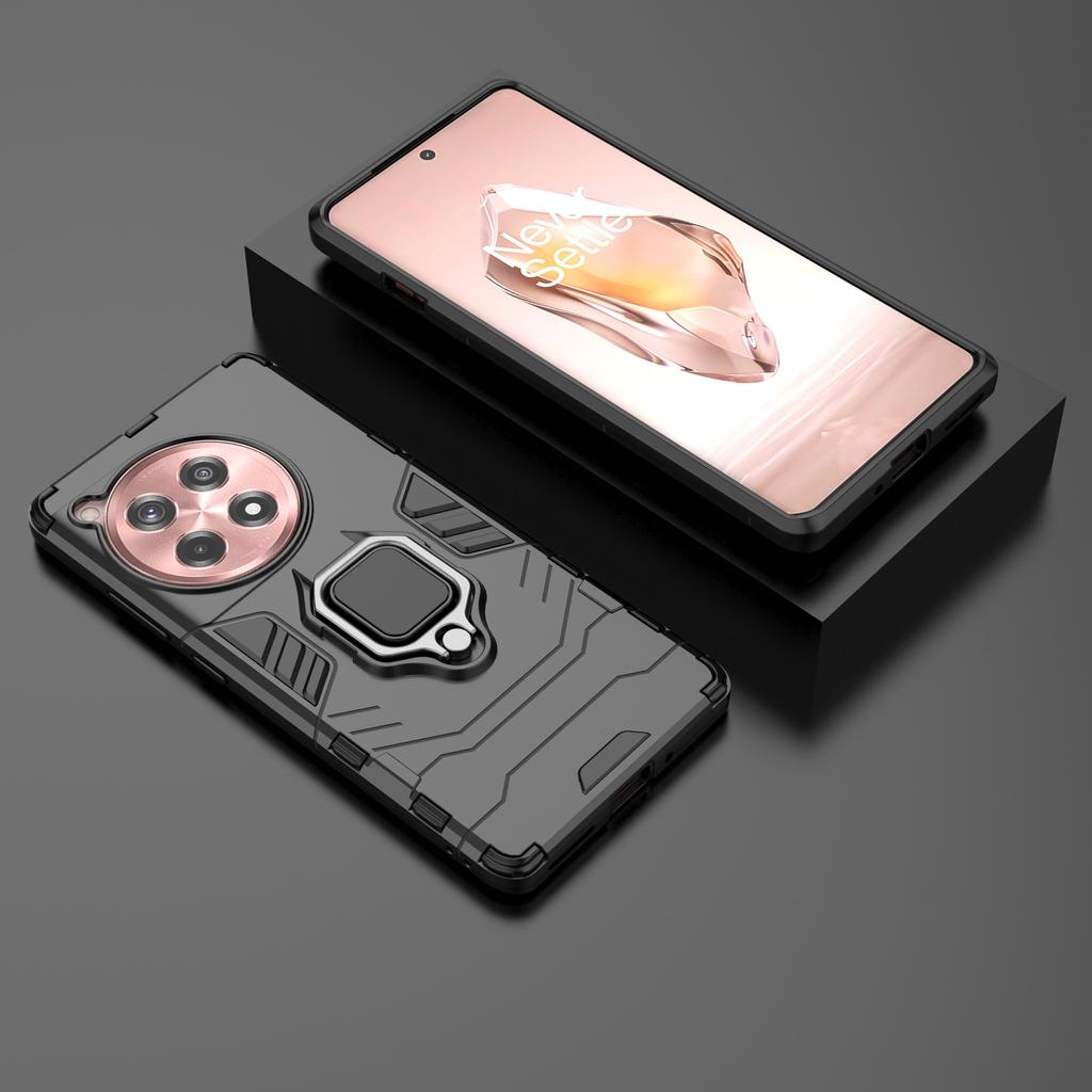 For OnePlus Ace 3 5G/12R 5G Ring Kickstand Case PC +TPU Phone Cover