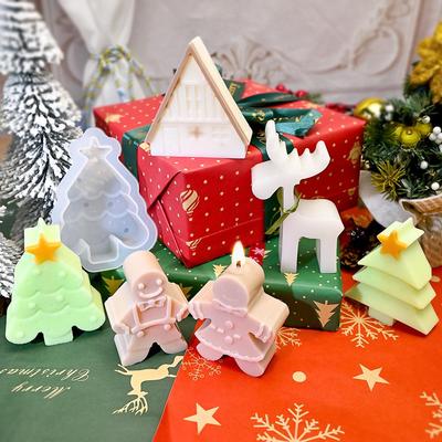 DIY Christmas Ornaments Silicone Mold: Tree, Gingerbread, Reindeer, Snowman