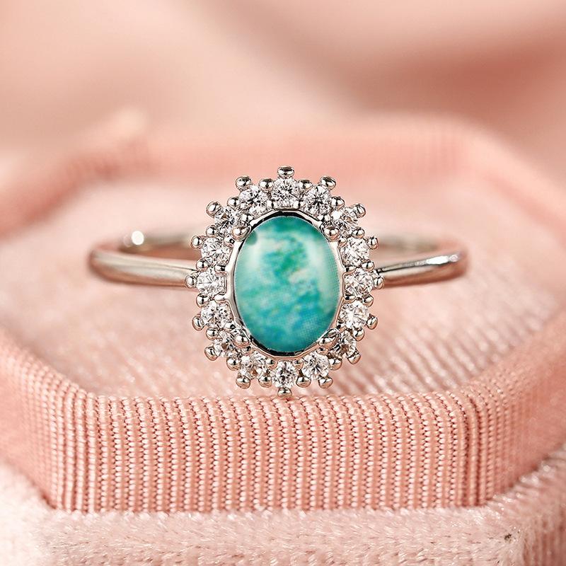 Smudge Natural Zircon Ring Female Douyin Spring New, Elegant Lady Sweet Wind Ring