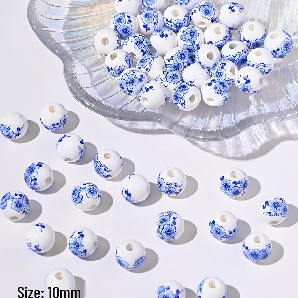 Blue Series Japanese Ceramic Seashell & Heart Beads for DIY Jewelry