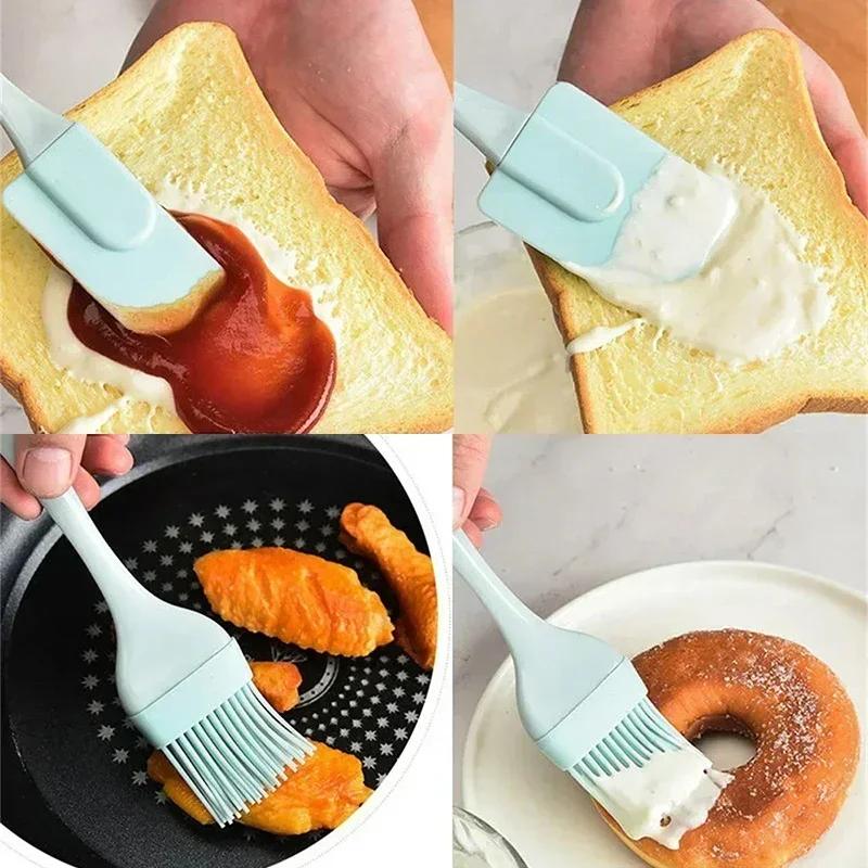 Silicone Spatula Cream Decor Baking Tool Cake Cutter Making Tools Spatulas For Kitchen Use Bread Scraper Handled Baking Scraper