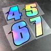 1PC Arabic Numerals Laser Motorcycle Stickers Waterproof for Motorbike Front Fairing Helemt Fender Scooter Bicycle Vinyl Decals