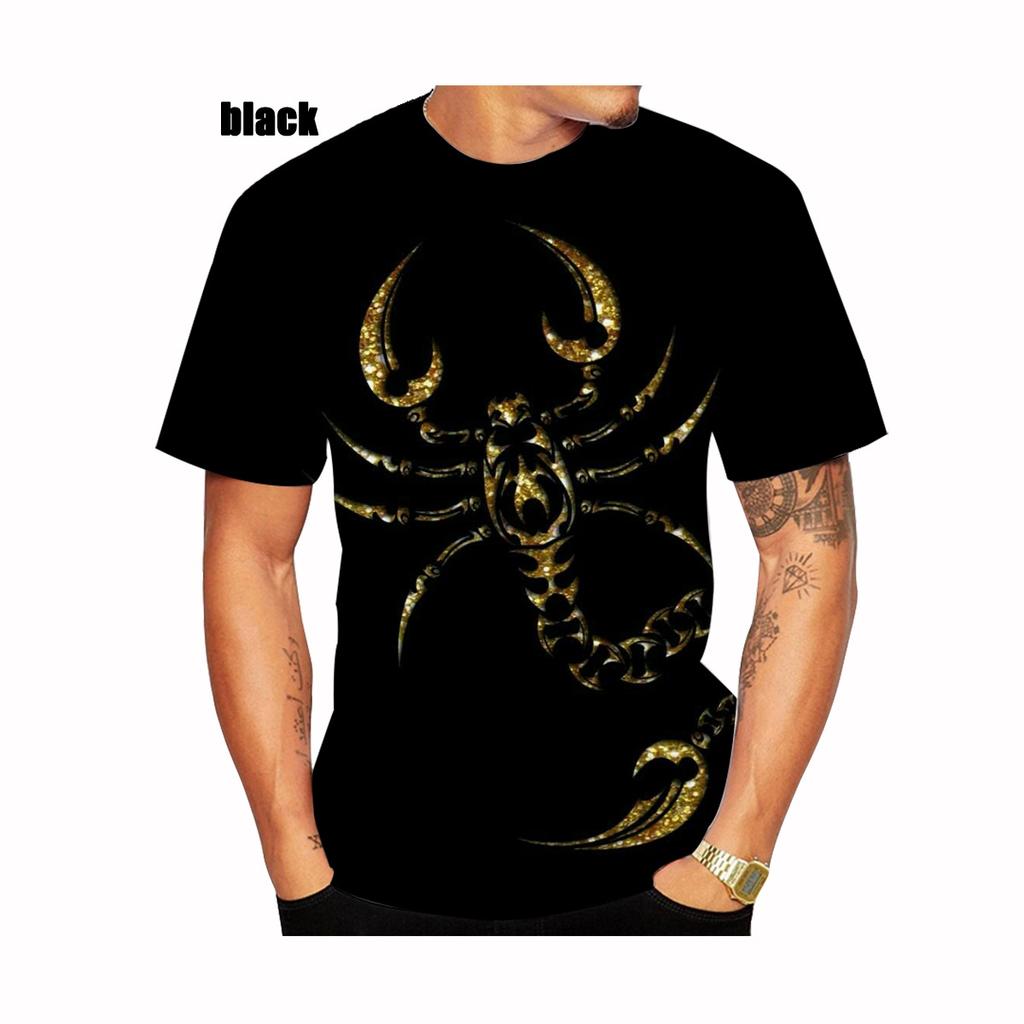 Summer Fashion Scorpion 3D Printed Unisex Cool T-shirt Funny Scorpion Printed Short Sleeve Size