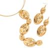 European and American Design Glossy Metal Folds Irregular Pendant Necklace Collarbone Necklace