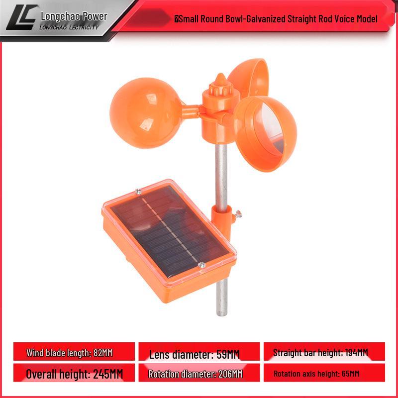 Solar Wind-Powered Bird Deterrent for Orchards and Farmland