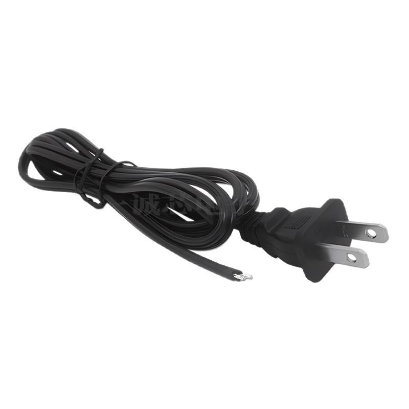 US Standard 2-Pin Power Cord, Bare Wire End, 1.5m, 18AWG Pure Copper, 2-Core