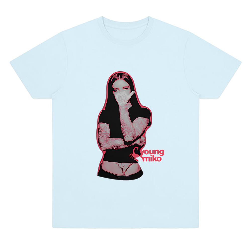 Young Miko Tee Hip Hop Skateboard Street Pure Cotton T-Shirts Women Men Comfort Breathable Top Fashion Harajuku Oversize T-shirt