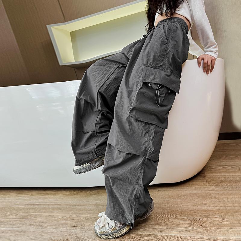 

Быстросохнущие летние брюки широкого кроя для девочек: Модная, стильная, защищающая от комаров уличная одежда для танцев 150 чёрный