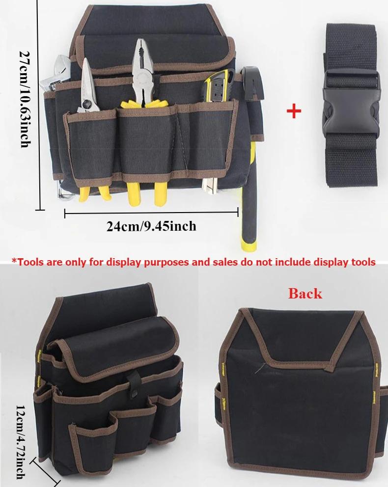 Portable Waist Tool Bag Durable Polyester Multifunction Pouch for Electrician Hardware Tools Storage