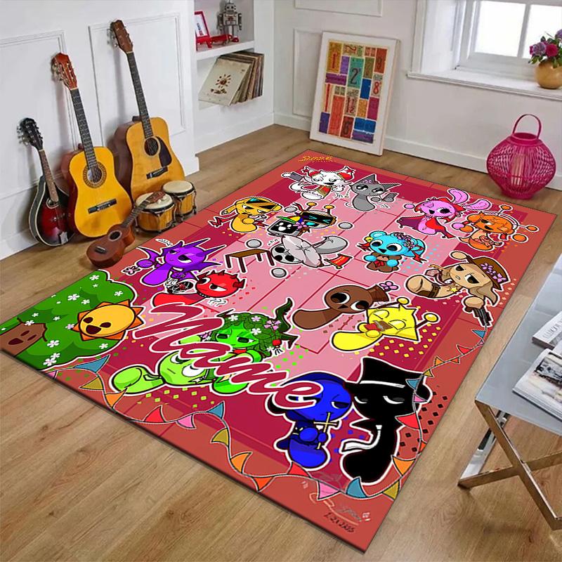 Custom SPRUNKI Mat Personalized Name, Polyester Washable Indoor Entryway Rug, Gift for Christmas, Easter, Thanksgiving Day