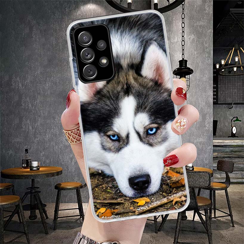 

Siberian Husky Dog Soft Phone Case For Samsung Galaxy A12 A22 A32 A52 A72 A02S A51 A50S A71 A70 A31 A20S Note 20 Ultra S10 A10S Samsung A32 4G