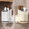 Wall Mounted Chopsticks Storage Box Countertop Detachable Rotatable Chopstick Holder Large Capacity Zoned Cutlery Drying Basket