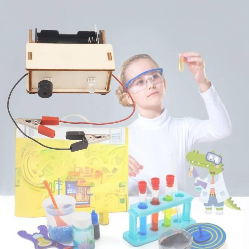 Middle School Fun Diy Conductive Detector Small Making Science Experiment Model Wooden Material