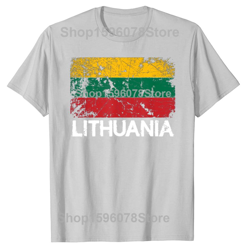 Lithuanian Flag Vintage Made In Lithuania T Shirts Streetwear Short Sleeve Birthday Gifts Summer Style T-shirt Mens Clothing