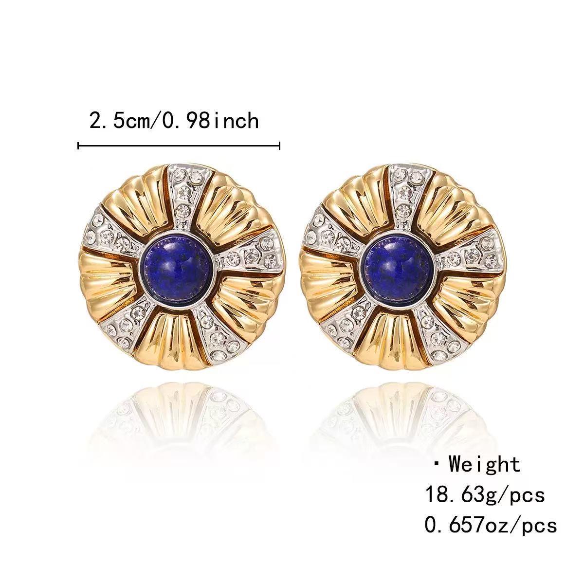 

Handmade Multi-Color Natural Stone Necklace and Stud Earrings Set for Women - Elegant Fashion Accessory