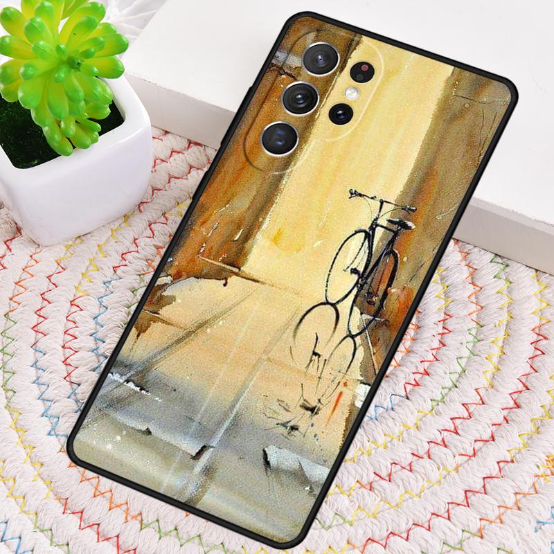 BIKE CYCLING art soft Phone Case for Samsung Galaxy note 10 pro S26 Ultra S23 S24 FE S25 S21 S22 PLUS shockproof Cove