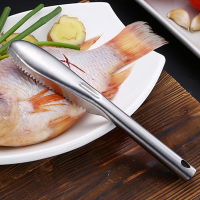 Scale Scraper Stainless Steel Ergonomic Handle Fish Scale Remover Sharp Sawtooth Fish Skin Scaler for Home Kitchen