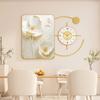 Modern style restaurant wall hanging jewelry crystal porcelain combination decoration hanging picture dining table wall clock