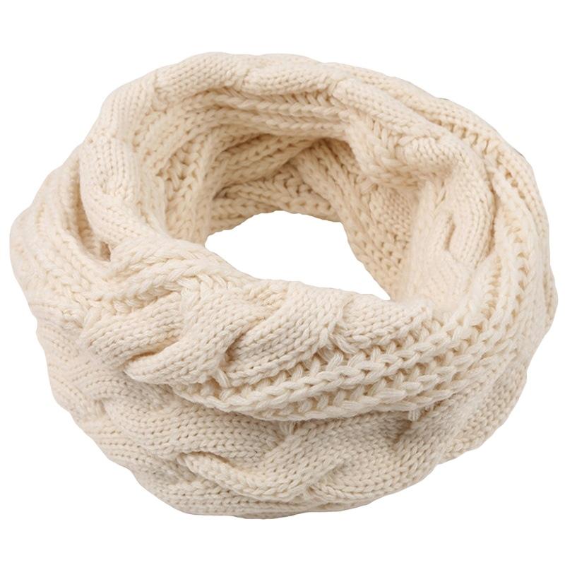 Cachecol Quente de Inverno Para Mulheres À Prova de Vento Elegante Cor Sólida Cachecóis Para Clima Frio Quente Malha Inverno Cachecóis de Laço Circular