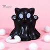 Black Ghost Cat Decor Figure, 3D Printed Decorative Ornament, Smooth Surface Figure Mini Desktop Decoration Halloween Gift for Lovers Statue