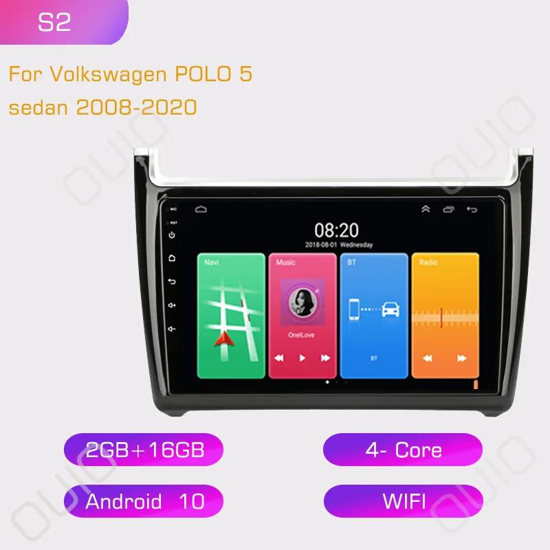 

2din Android 10 Автомагнитола Мультимедийный плеер Carplay Auto WIFI BT DSP GPS Навигация Для VW Volkswagen POLO 5 седан 2008-2020