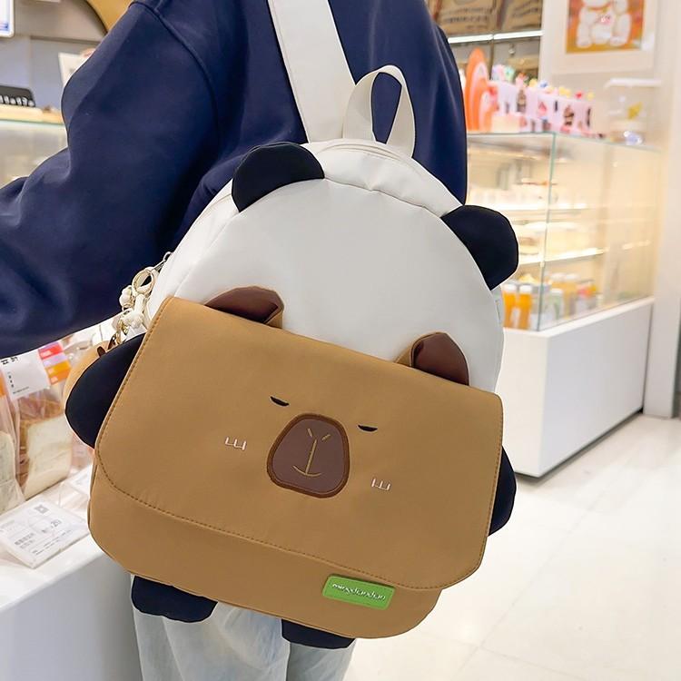 Cute Panda Multifunctional Backpack Large Cartoon New Student Bag Spring Outing Backpack for Primary School Students