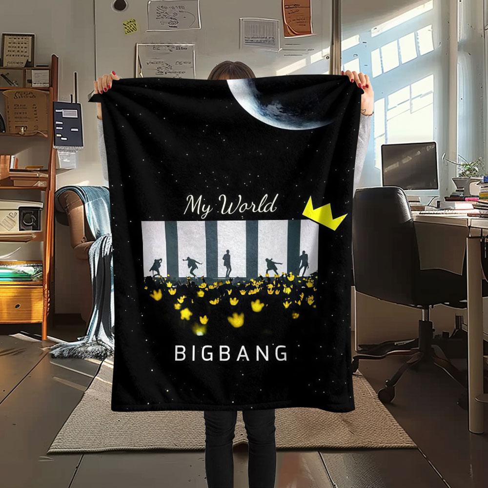 BIGBANG Printed Flannel Blanket, Soft Throw for Bedroom Sofa, Washable, Christmas Present, Great Gift.