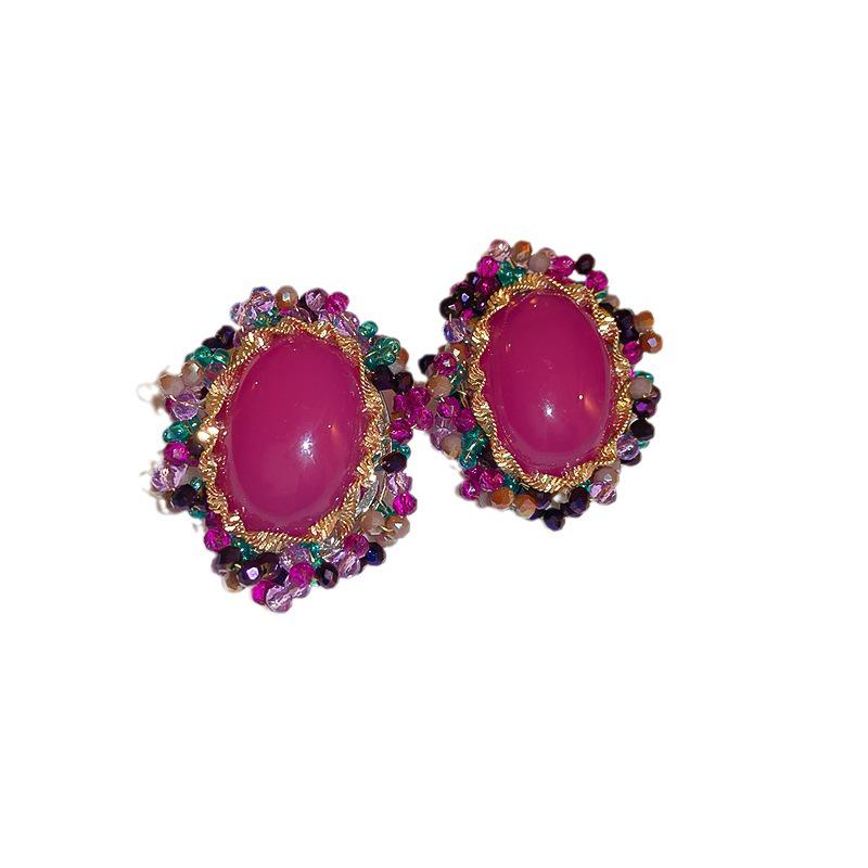 Retro Silbernadel Eingelegte Diamant Kristall Perlen Ohrringe - Luxuriöse Lange Europäische & Amerikanische Stil Ohrringe für Frauen